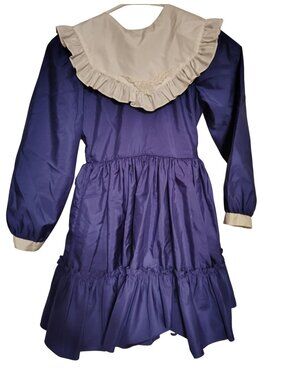 Vintage Martha's Miniatures We're Fussy Dress Purple White Ruffle Dress Up, Sash
